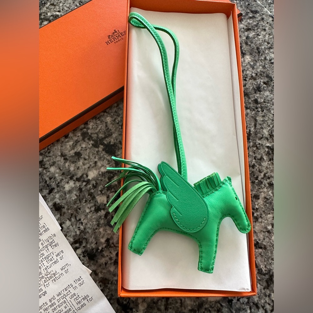 Hermes Pegasus Bag Charm - Milo Green